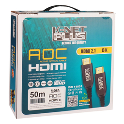 کابل 2.1 HDMI فیبر نوری کی نت پلاس مدل KP-A163 طول 50 متر