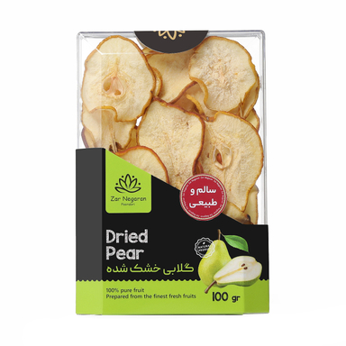 میوه خشک گلابی زرنگاران وزن 100 گرم