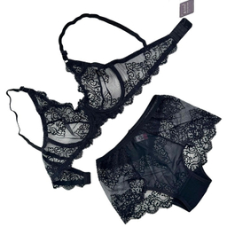 ست شورت و سوتین زنانه ژوبین کد 1166 رنگ مشکی