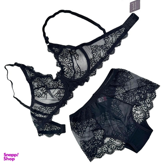 ست شورت و سوتین زنانه ژوبین کد 1166 رنگ مشکی