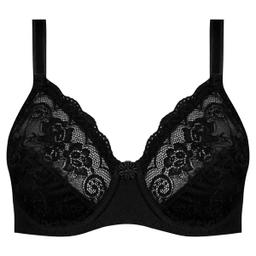 ست شورت و سوتین زنانه پانیذ مدل فنردار گیپور گلدار کد 9013 رنگ مشکی