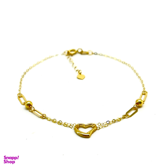 دستبند طلا 18 عیار زنانه طرح قلب کد 1003