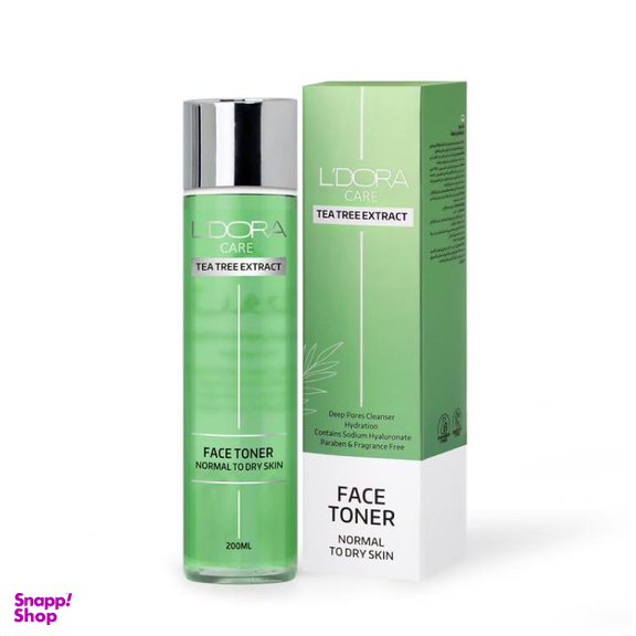 تونر پاک کننده صورت لدورا مناسب پوست خشک و نرمال حجم 200 میلی‌ لیتر