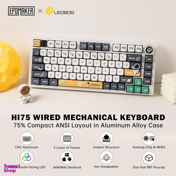 کیبورد بی سیم مخصوص بازی ایپومیکر مدل Leobog Hi75