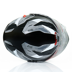 کلاه کاسکت بلوتوثی ردلاین مدل +939 Black Grey Shine به همراه کاور