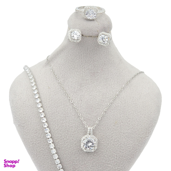 نیم ست زیور زنانه وای اس ایکس کریستال سواروسکی طرح جواهر کد JAV802222