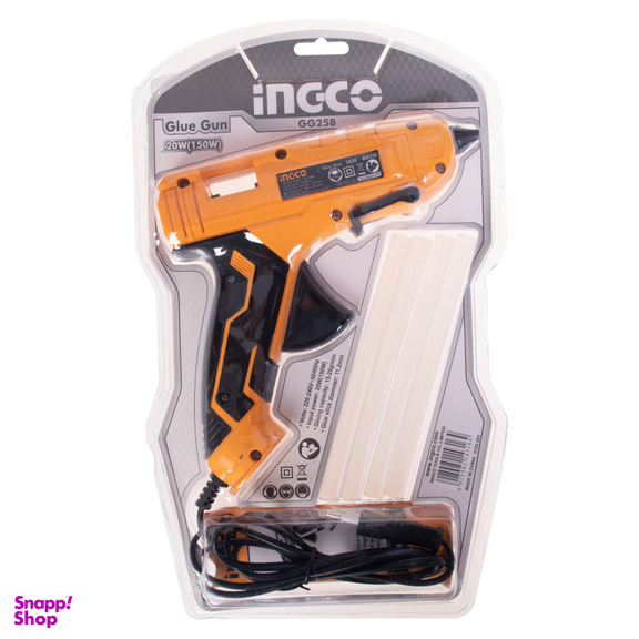 تفنگ چسب حرارتی اینکو مدل GG258 به همراه 4 عدد چسب