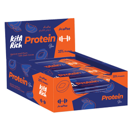 پروتئین بار زردآلو و آلو با روکش شکلات کیتاریچ وزن 45 گرم بسته 12 عددی