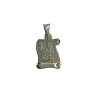 آویز نقره زنانه مدل حرف M کد 13975