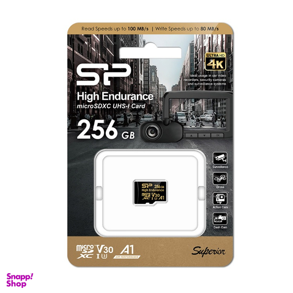 کارت حافظه MicroSDXC سیلیکون پاور مدل Golden Series High Endurance ظرفیت 256 گیگابایت