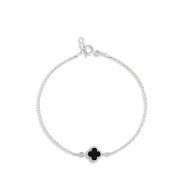 دستبند نقره زنانه اپال گلد مدل ونکلیف مشکی کد 031