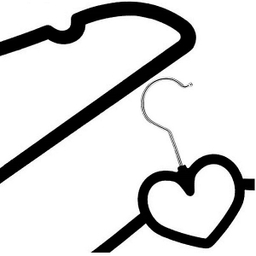 چوب لباسی مخمل طرح قلب مدل Heart بسته 5 عددی
