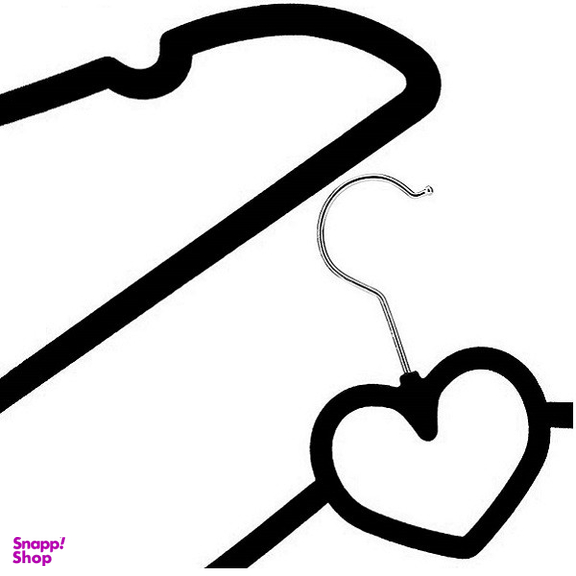 چوب لباسی مخمل طرح قلب مدل Heart بسته 5 عددی