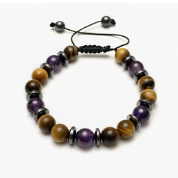 دستبند اسپرت مدل آمتیست و چشم ببر سورا کد B005