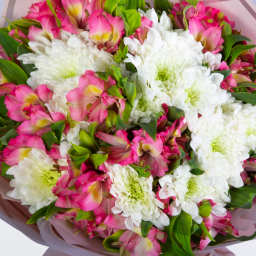 دسته گل داوودی طبیعی گل باختر مدل 25165