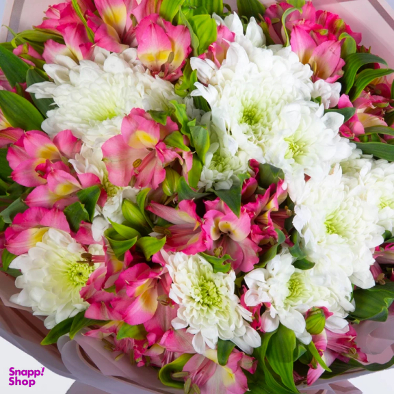 دسته گل داوودی طبیعی گل باختر مدل 25165