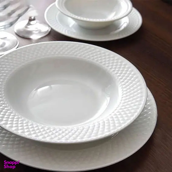 سرویس غذاخوری 28 پارچه چینی زرین ایران مدل White 2 سری رادیانس درجه عالی