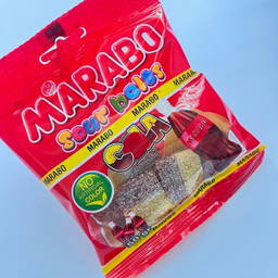 پاستیل لقمه ای نواری با طعم کولا مارابو وزن 50 گرم بسته 12 عددی