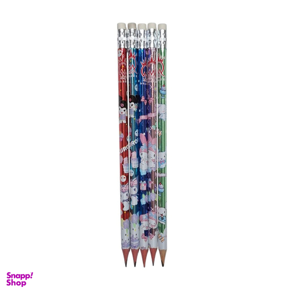مداد مشکی پاکن دار ام کیو طرح کرومی و دوستان بسته 5 عددی