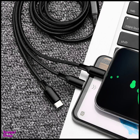 کابل تبدیل USB به MicroUSB / USB-C / لایتنینگ پاواریال مدل DC-03 طول 1.2 متر
