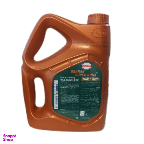 روغن موتور خودرو بهران مدل سوپر رانا پلاس 0W-20 تمام سنتتیک +API SN حجم 4 لیتر