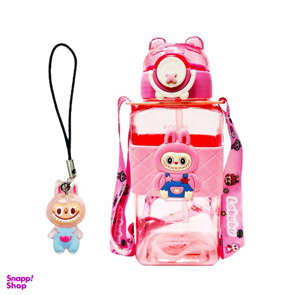 قمقمه مدل لبوبو عروسکی حجم 0.65 میلی لیتر به همراه آویز شب تاب