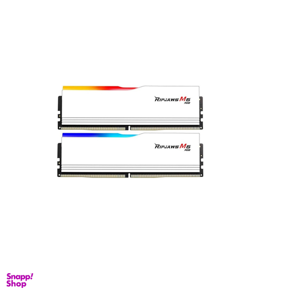 رم دسکتاپ جی اسکیل مدل RIPJAWS M5 RGB 5200MT WHITE C40 Dual ظرفیت ۳۲ گیگابایت بسته 2 عددی