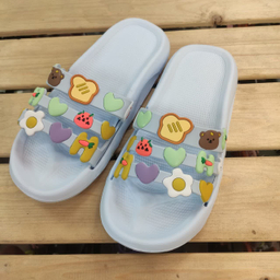 دمپایی دخترانه زیتون مدل کیوتی رنگ آبی روشن