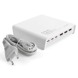 شارژر رومیزی 120وات الدینیو مدل HUB CHARGER Q605