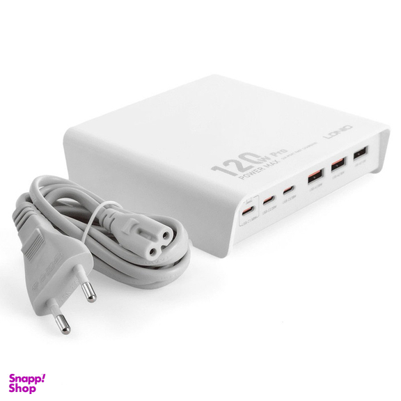 شارژر رومیزی 120وات الدینیو مدل HUB CHARGER Q605