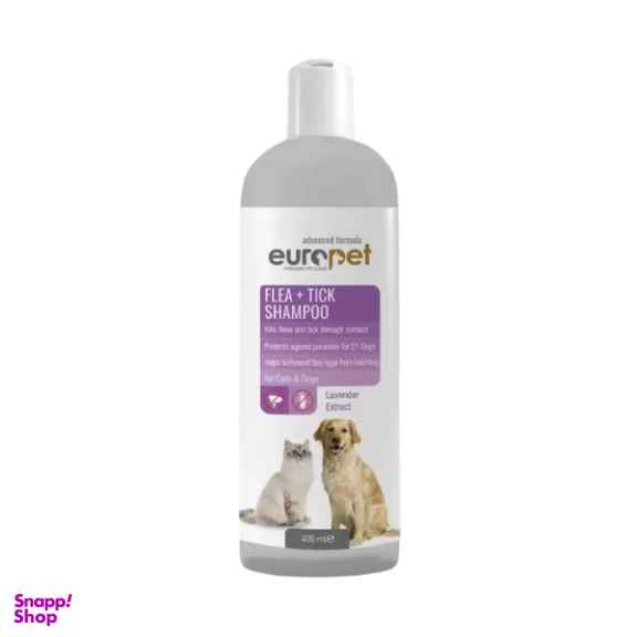 شامپو ضد کک و کنه سگ و گربه یوروپت مدل Flea & Tick
