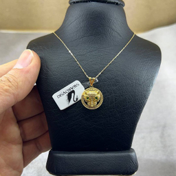گردنبند طلا 18 عیار زنانه سواروسکی مدل پلنگ چشم سبز پنتر کد 54631