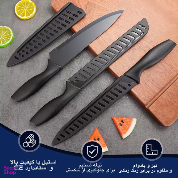 ست چاقو آشپزخانه 6 پارچه مدل 2025 کربن