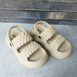 صندل زنانه پاپا مدل بافت دار نصر کد 128511 رنگ کرم