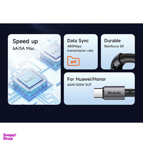 کابل USB به USB-C مک دودو مدل CA-3590 طول 1.2 متر