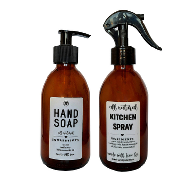 مخزن مایع دستشویی مدل HAND SOAP به همراه ظرف اسپری