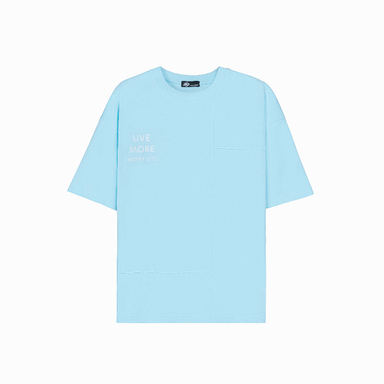 تیشرت زیگ مدل Live more رنگ فیروزه ای