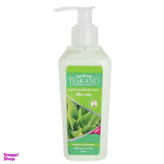 کرم مرطوب کننده صورت و بدن تسکانو مدل آلوئه ورا حجم 200 میلی لیتر