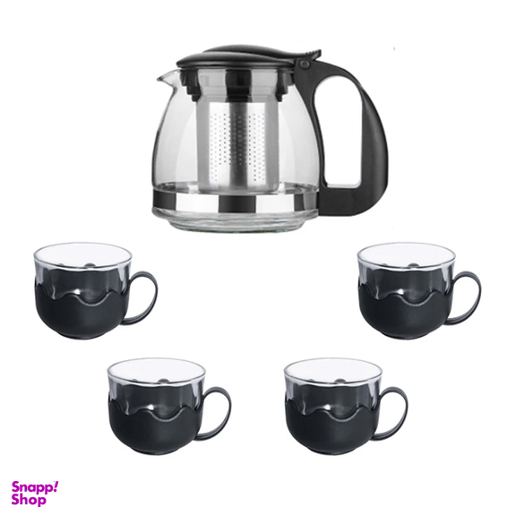 سرویس 5 پارچه قوری و فنجان مدل Bl01