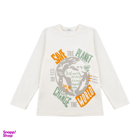 تیشرت آستین بلند پسرانه فیورلا مدل کره زمین کد 44539