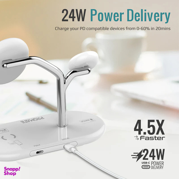 شارژر بی سیم پرومیت مدل SYNERGY.WHITE