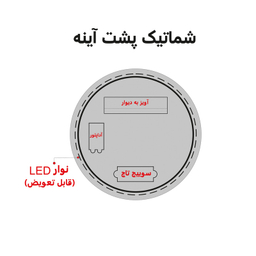 آینه پیسو مدل P-Tch-N-SQ-61