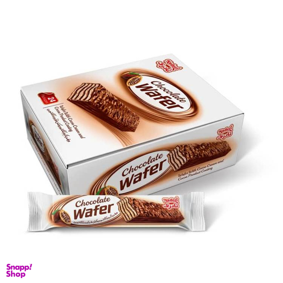 ویفر روکش شکلات کرم کاکائو نادری بسته ۲۴ عددی