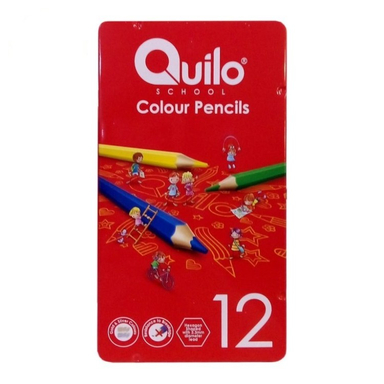 مداد رنگی 12 رنگ جعبه فلزی کوییلو کد Q12-Box Flat