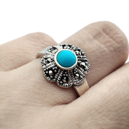 انگشتر نقره زنانه مدل فلاور کد 12371