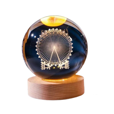 چراغ خواب مدل گوی کریستال طرح چرخ و فلک سایز 3 کد 235