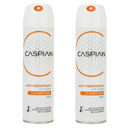 اسپری ضد تعریق زنانه کاسپین مدل Soft Dry حجم 150 میلی لیتر مجموعه 2 عددی