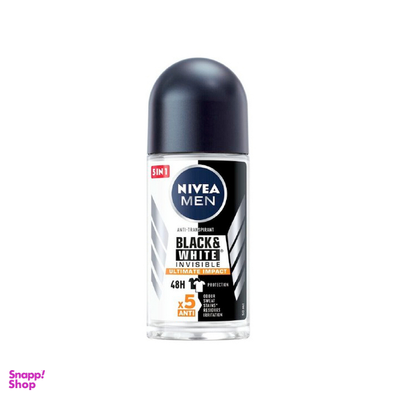مام رول مردانه نیوآ مدل BLACK & WHITE INVESIBLE ULTIMATE IMPACT حجم 50 میلی لیتر