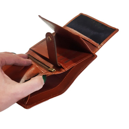 کیف پول نیم کتی چرم طبیعی کد 508