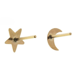 گوشواره طلا 18 عیار زنانه وی وی گلد گالری مدل ماه و ستاره کد vg2620